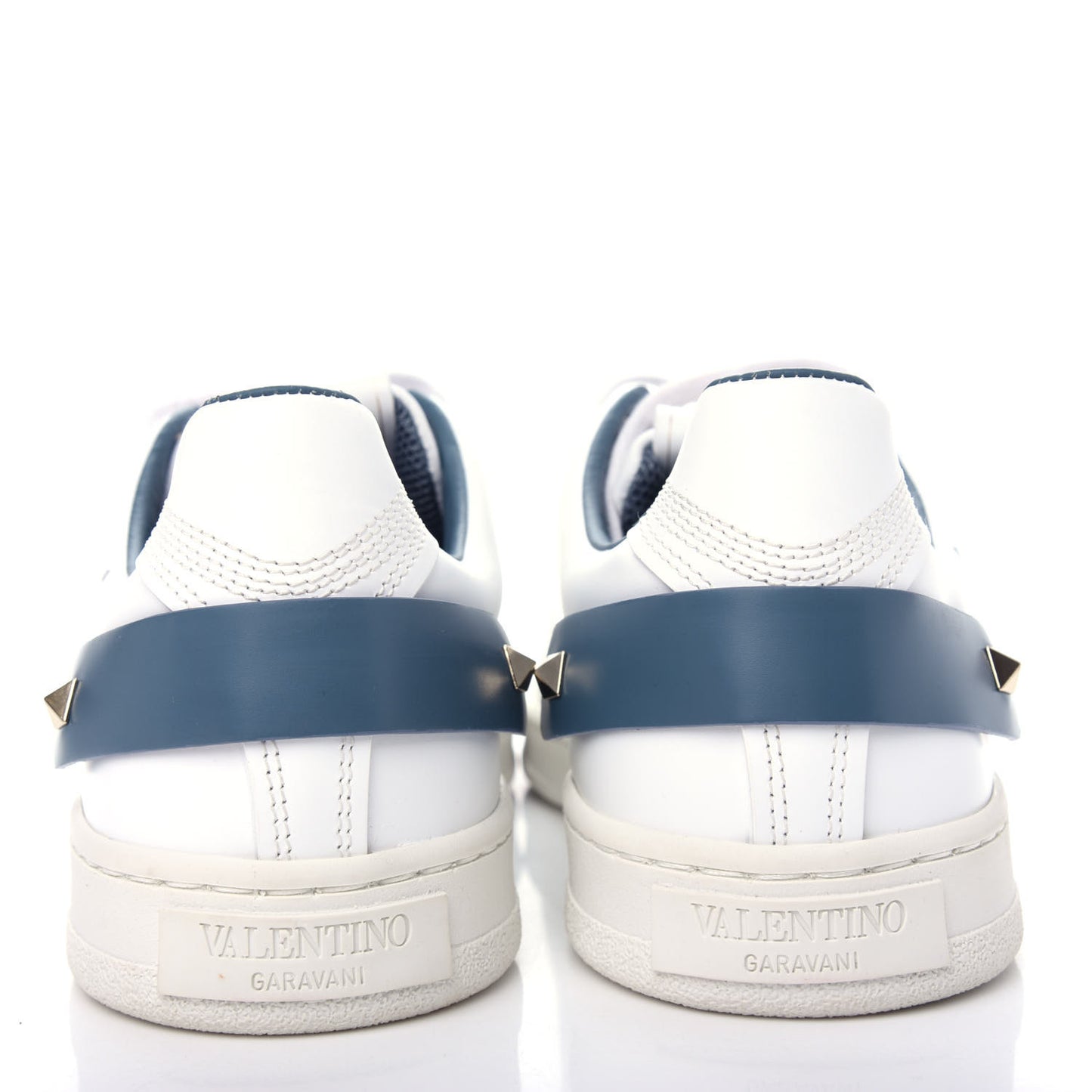 Calfskin Womens Backnet Sneakers 38 White Blue