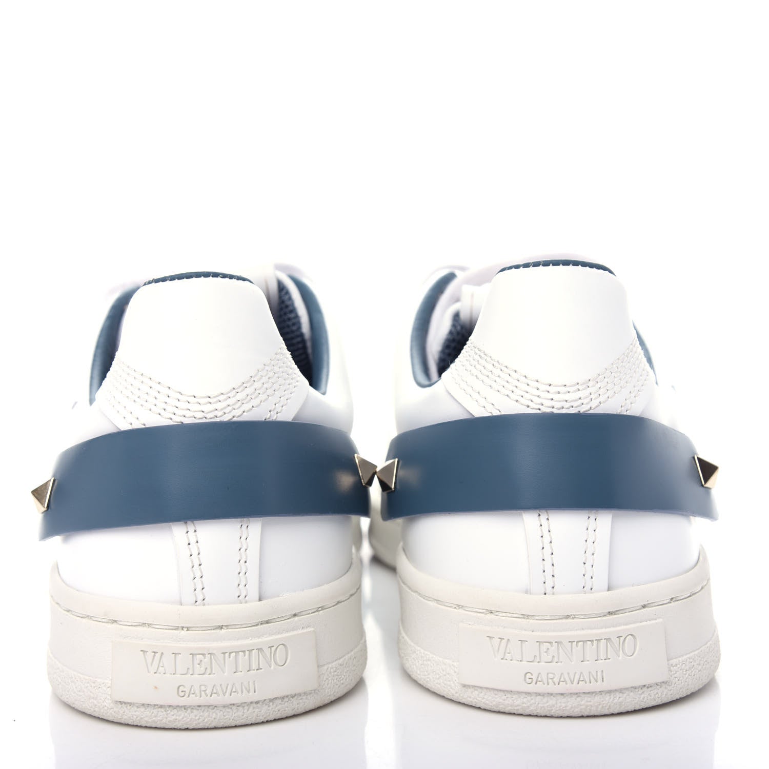 Valentino Garavani Calfskin Womens Backnet Sneakers 38 White Blue 7 of 11