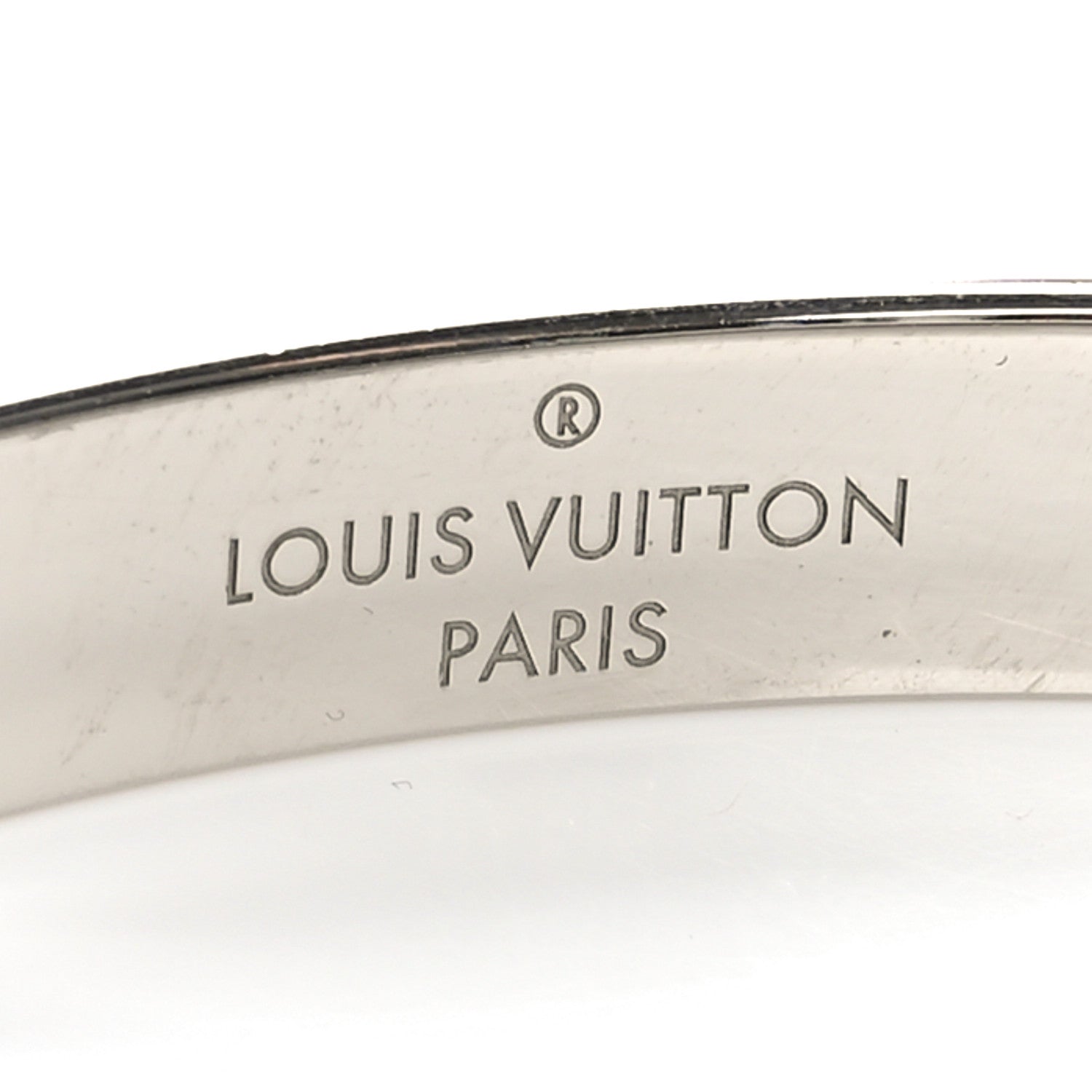 Louis Vuitton Brass Palladium Plated Nanogram Cuff M Silver 4 of 7