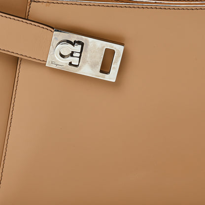 Salvatore Ferragamo Soft Calfskin Gancini Hobo Beige 7 of 9
