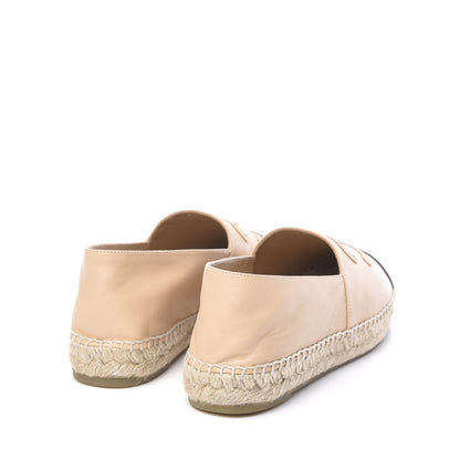 Chanel Lambskin CC Espadrilles 38 Beige Black 4 of 11