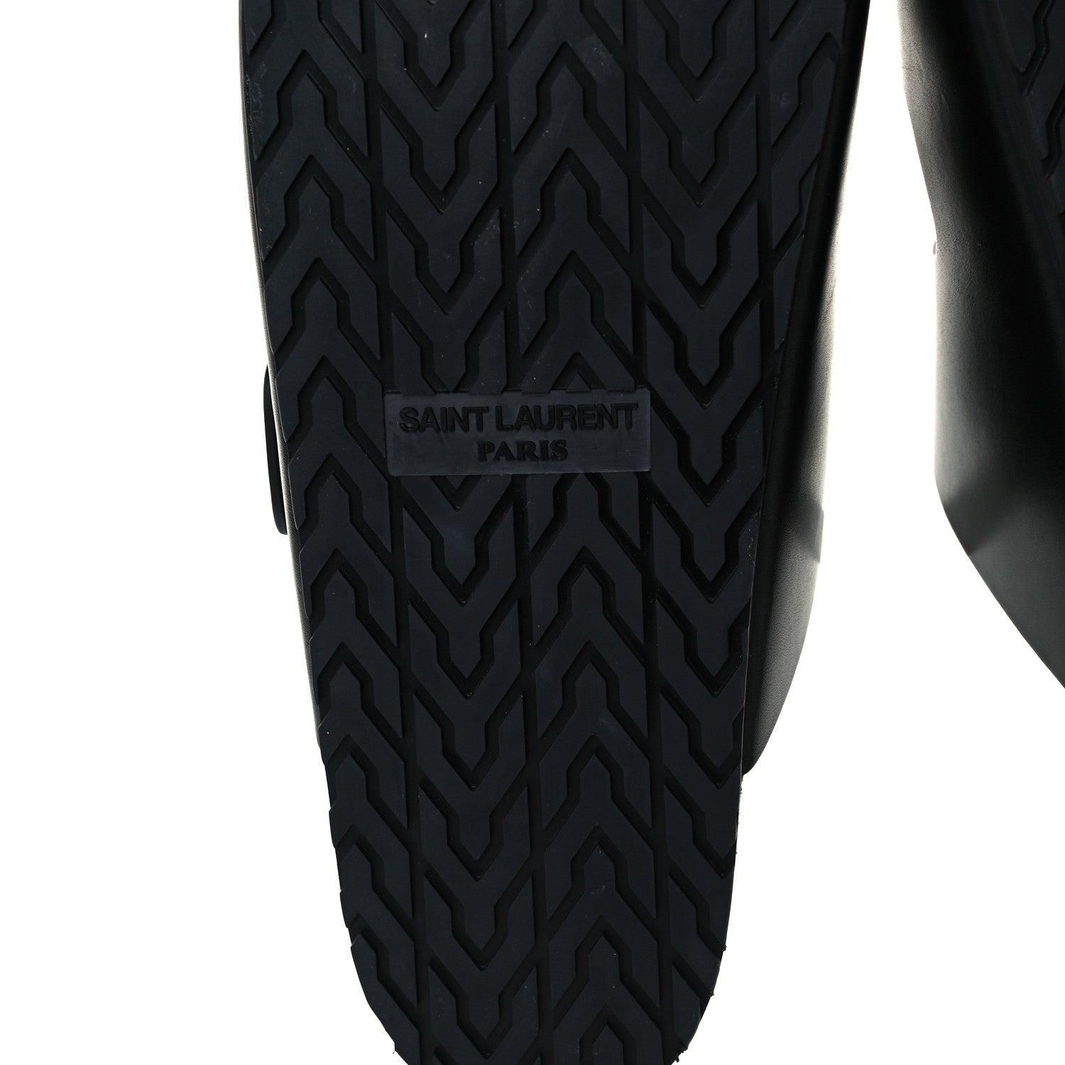 Saint Laurent Calfskin Mens Jimmy Cross Slides 44 Black 8 of 11
