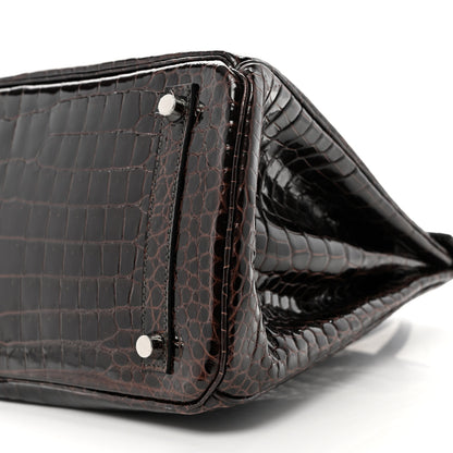 Hermes Shiny Porosus Crocodile Birkin 30 Macassar 9 of 9