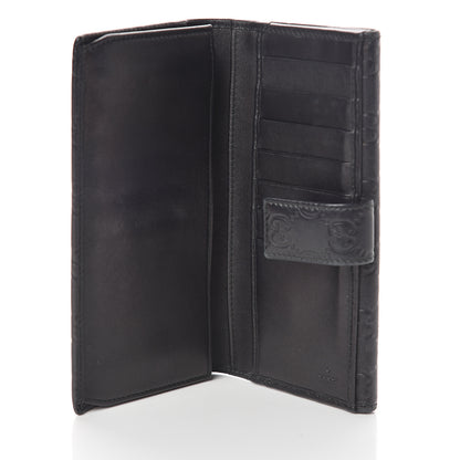 Gucci Guccissima Margaux Calfskin Metal Bar Continental Flap Wallet Black 4 of 5