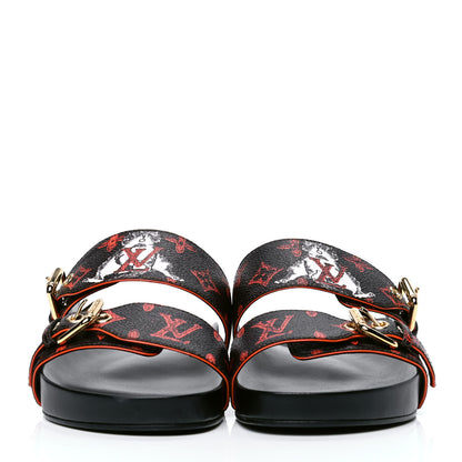 Louis Vuitton Catogram Bom Dia Flat Mule 38 Black Marron 2 of 4