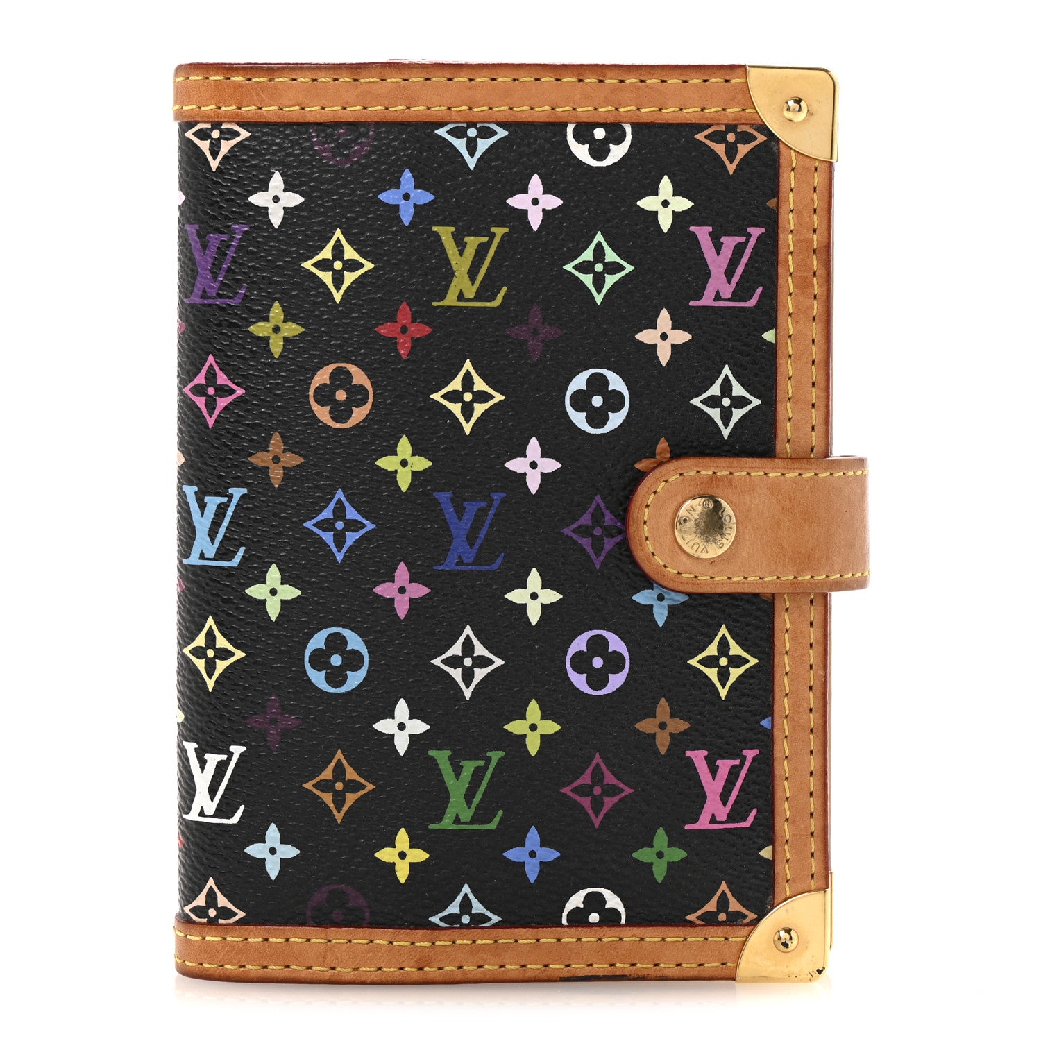 Louis Vuitton Monogram Multicolor Small Ring Agenda Cover Black 1 of 12