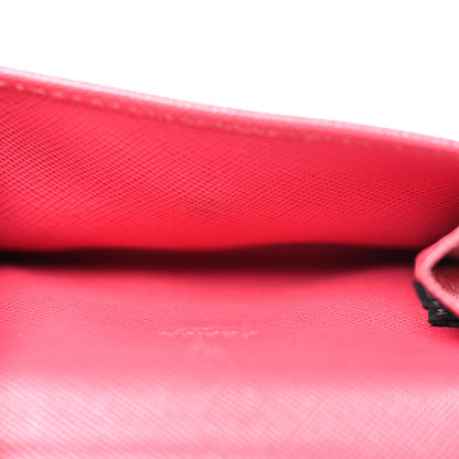 Prada Saffiano Tri Fold Compact Wallet Peonia 6 of 15