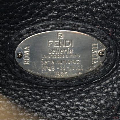 Fendi Calfskin Romano Selleria Hobo Black 6 of 15