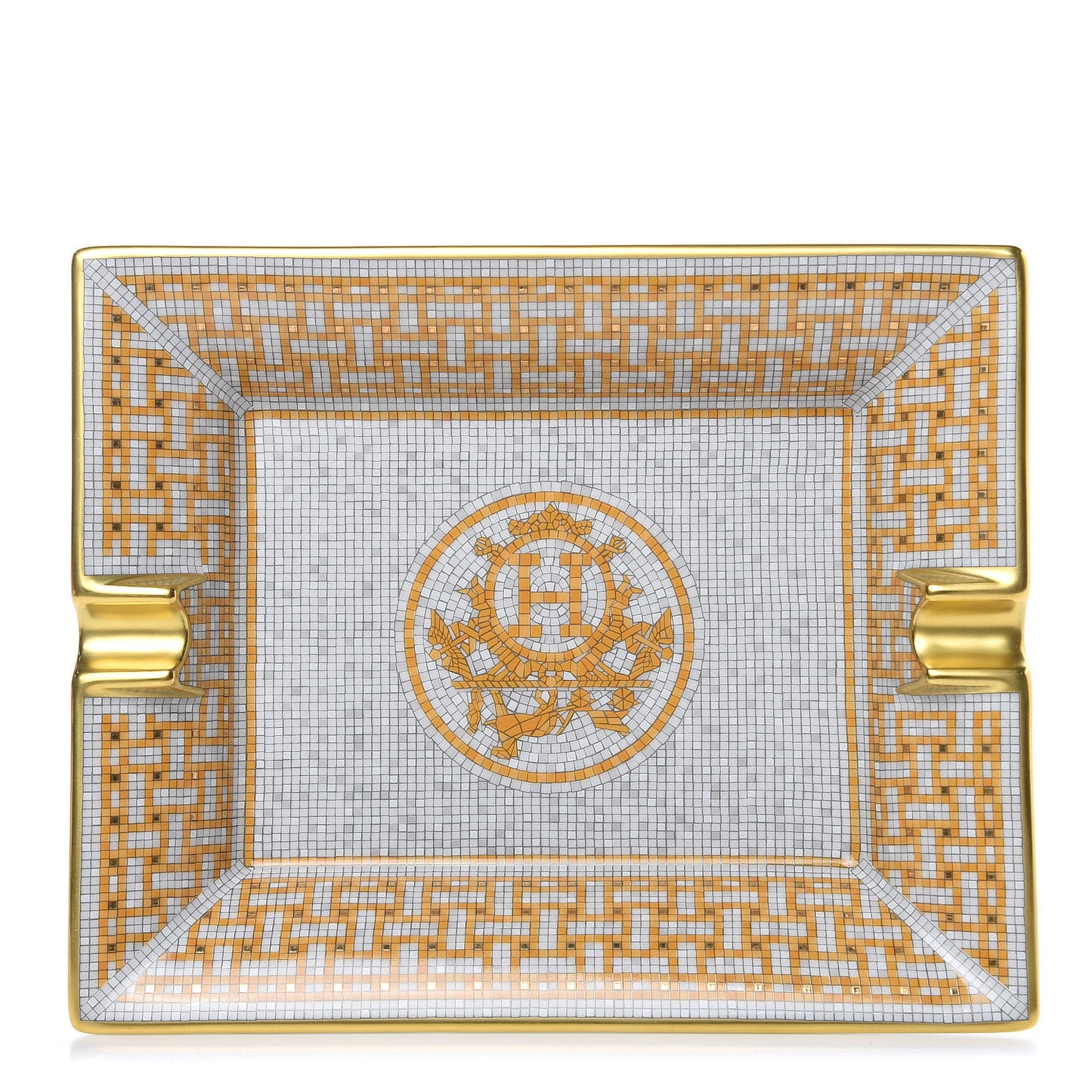Porcelain Mosaique Au 24 Gold Ashtray
