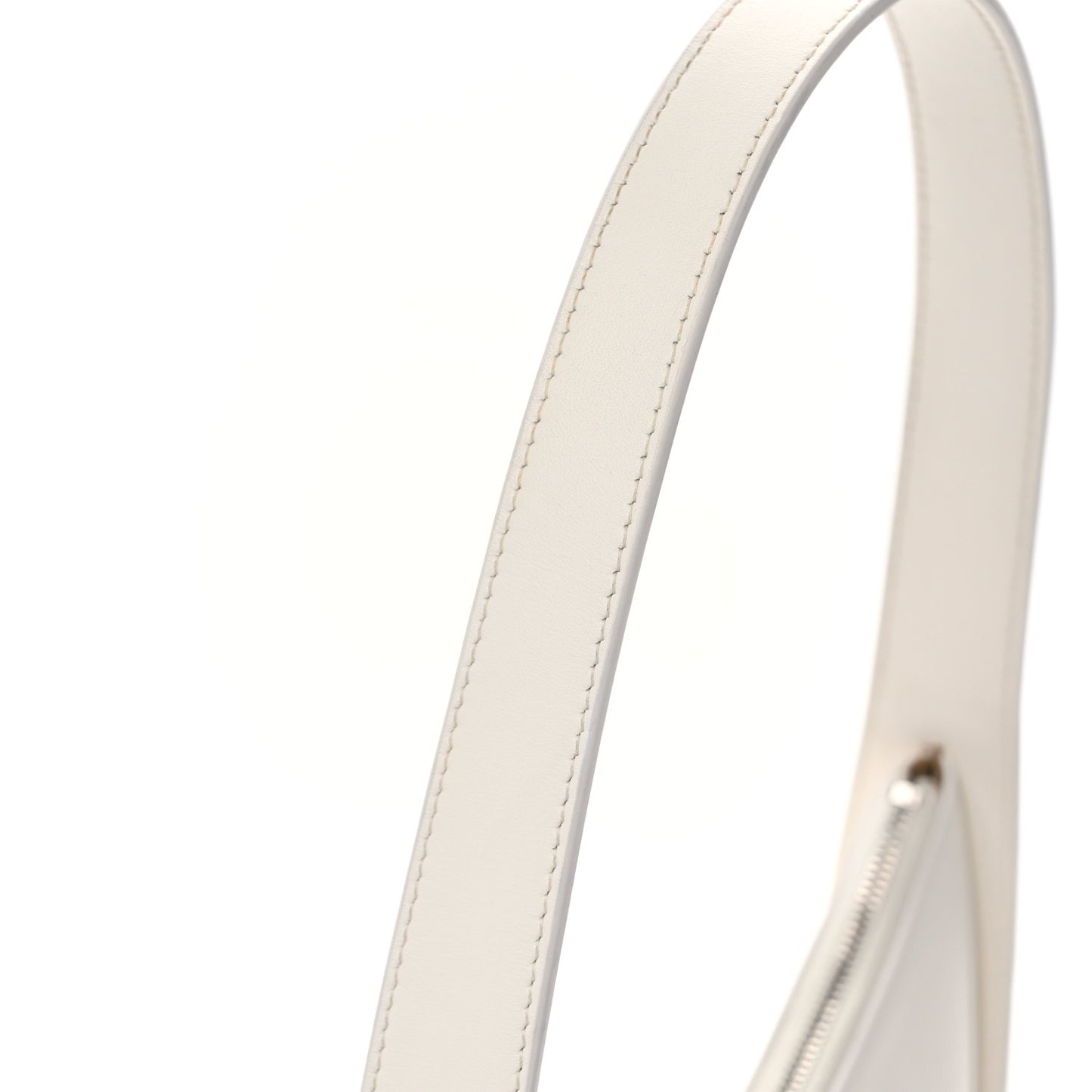 Smooth Calfskin Half Moon Shoulder Bag New Ivory