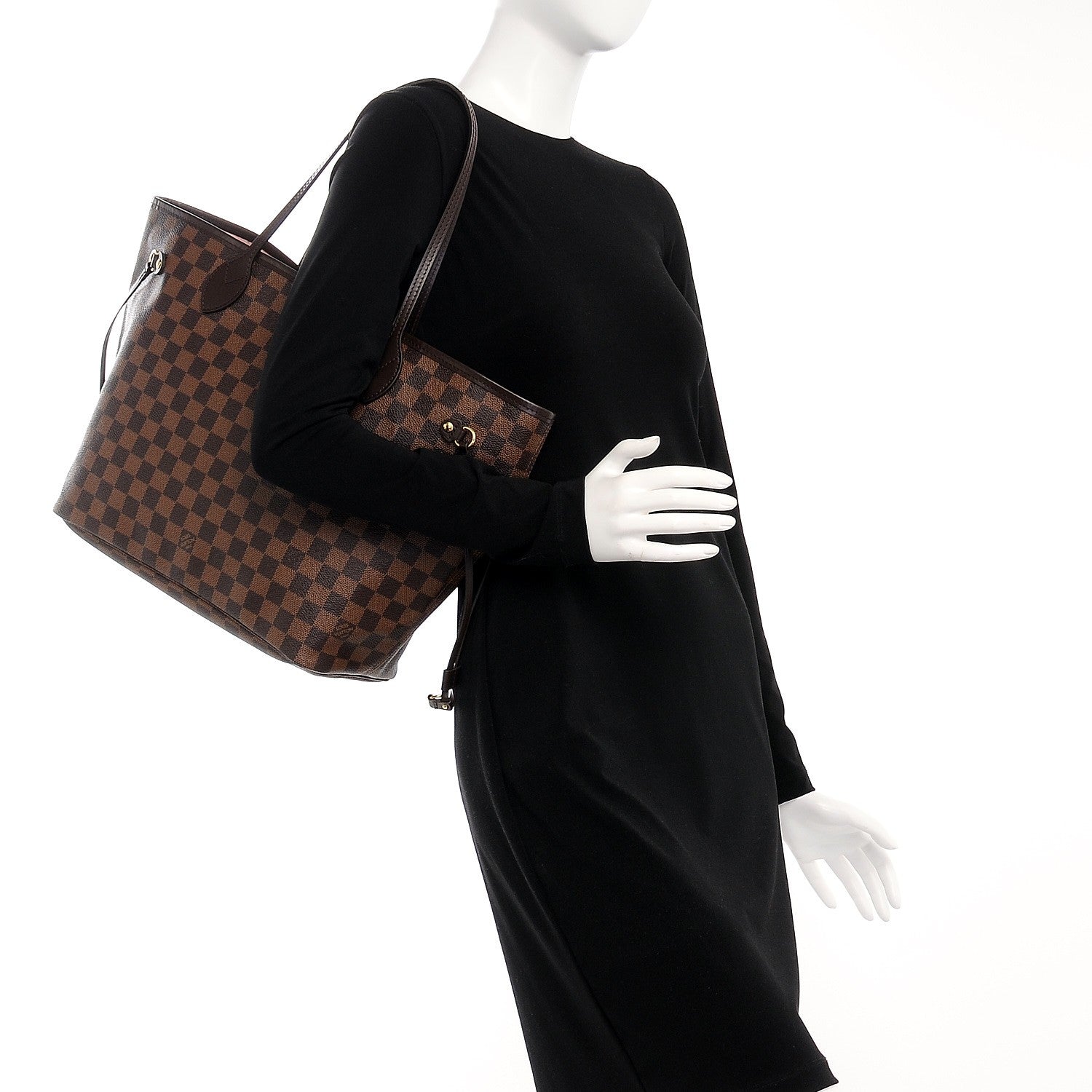 Louis Vuitton Damier Ebene Neo Neverfull MM Rose Ballerine 2 of 9