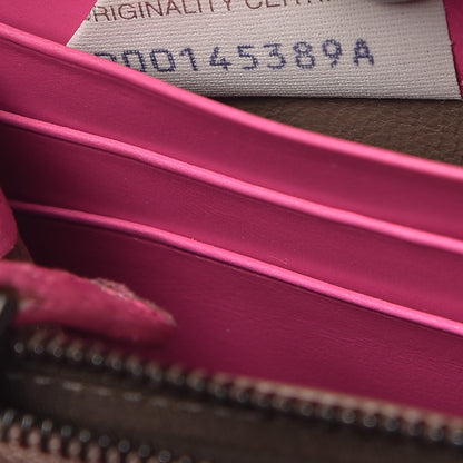 Bottega Veneta Shiny Crocodile Fume Zip Around Wallet Bright Pink 9 of 10