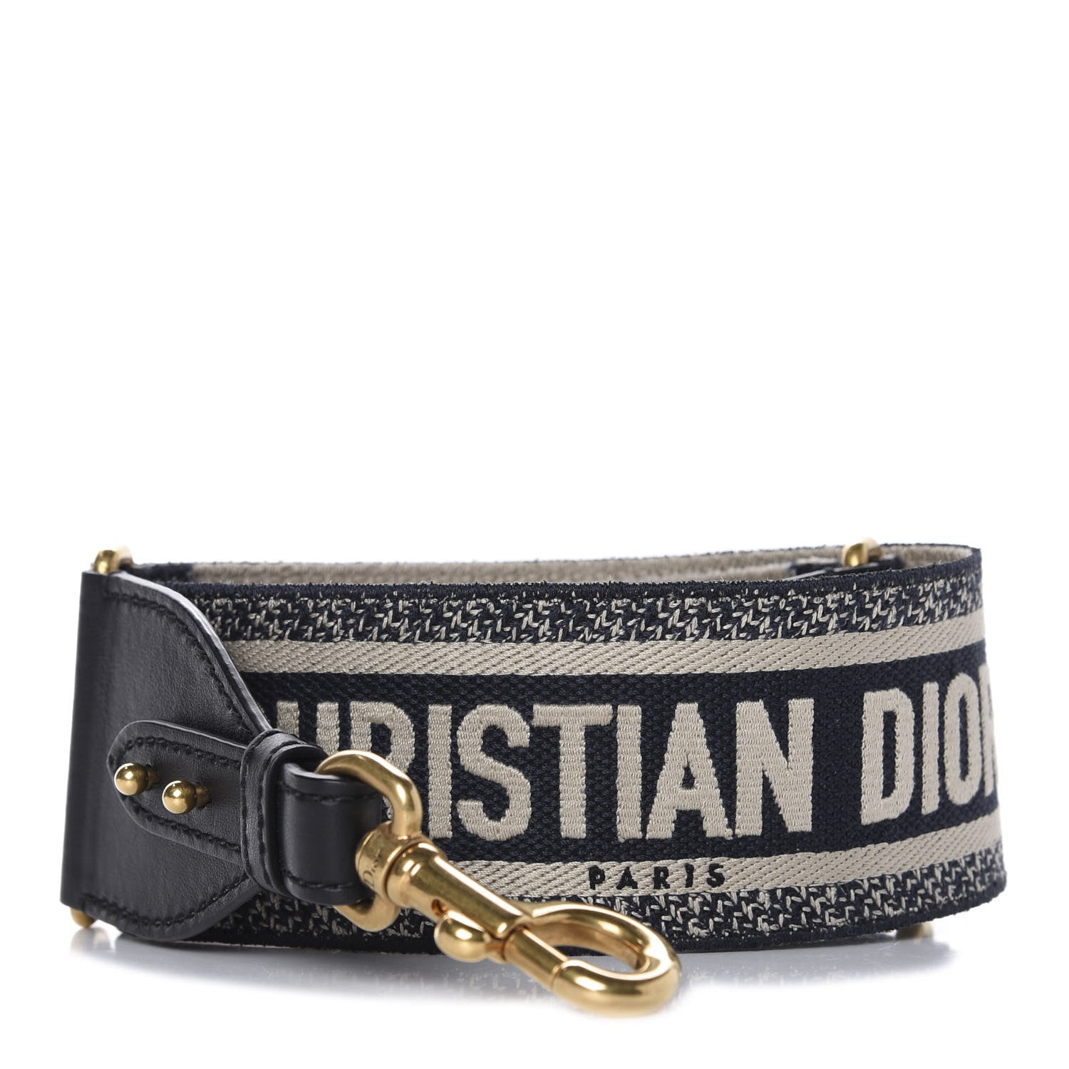 Christian Dior Canvas Embroidered Shoulder Strap Blue 1 of 5