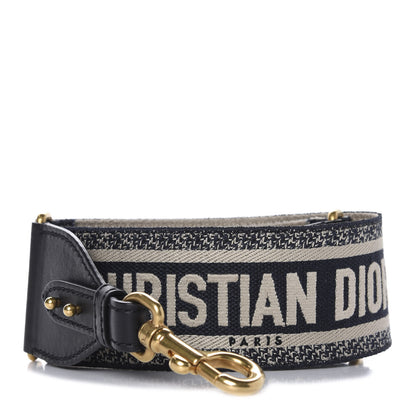Christian Dior Canvas Embroidered Shoulder Strap Blue 1 of 5