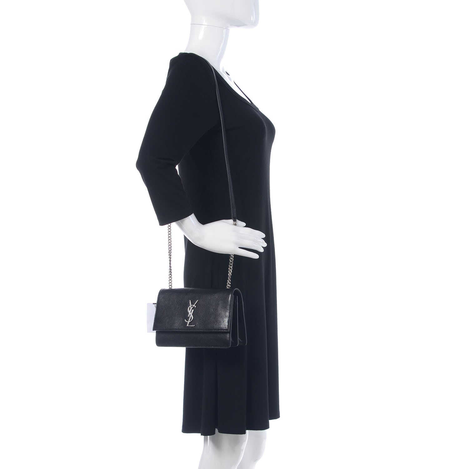 Saint Laurent Calfskin Small Monogram Sunset Black 2 of 8