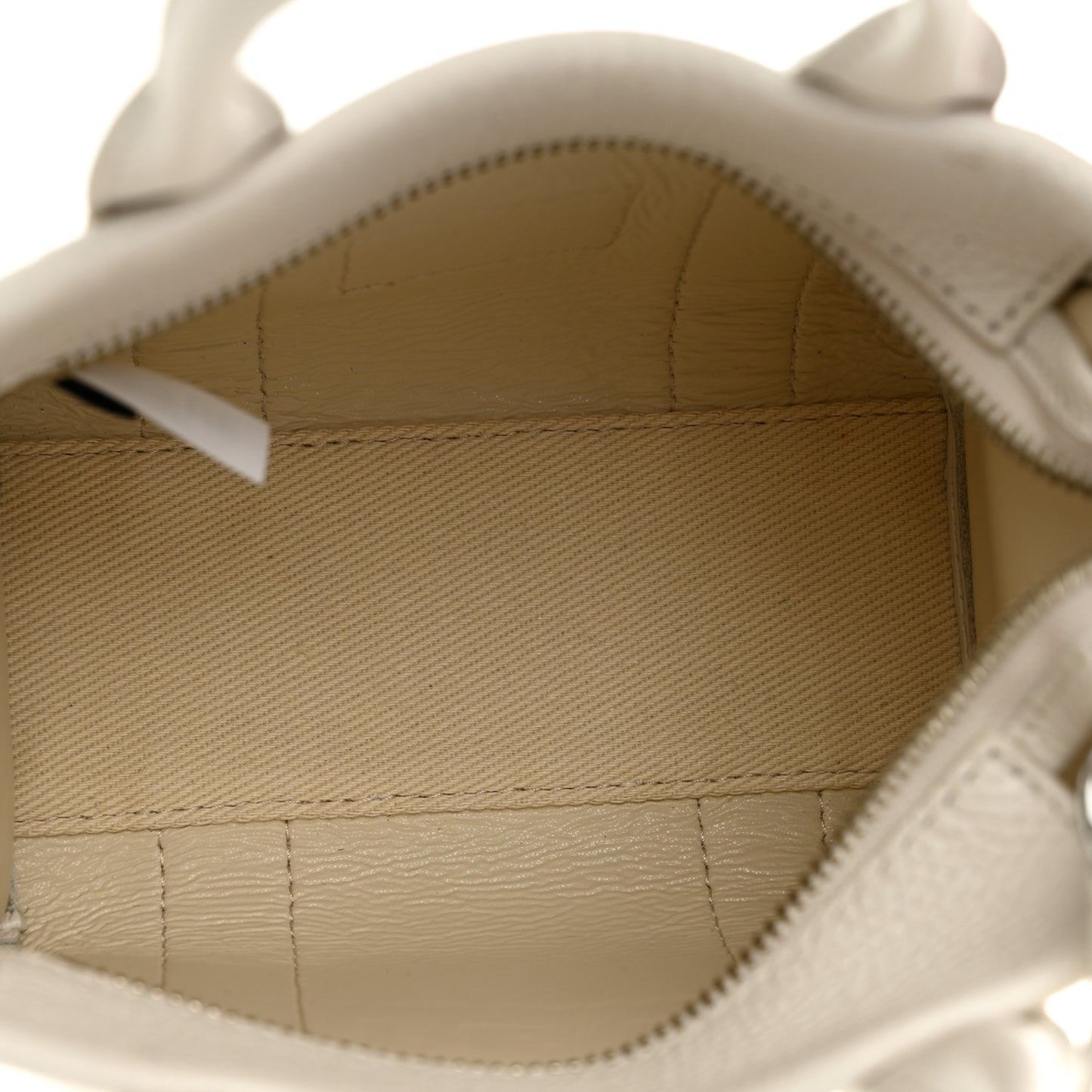 Grained Calfskin Micro The Tote Bag Cotton Silver