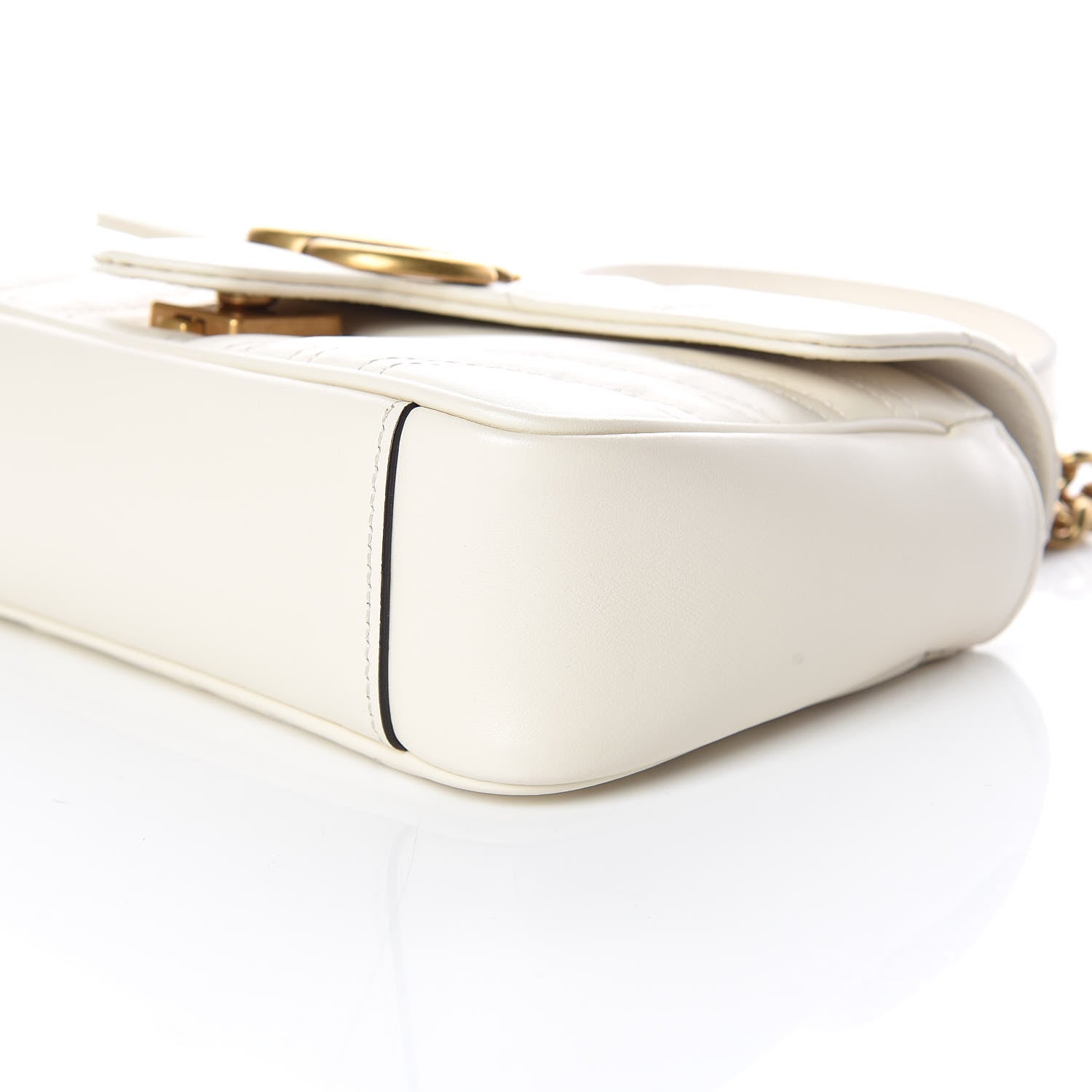 Gucci Calfskin Matelasse Mini GG Marmont Shoulder Bag White 6 of 10