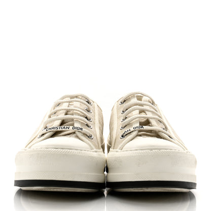 Christian Dior Calfskin Oblique Walk'N'Dior Low Top Sneakers 37 White Black 3 of 10