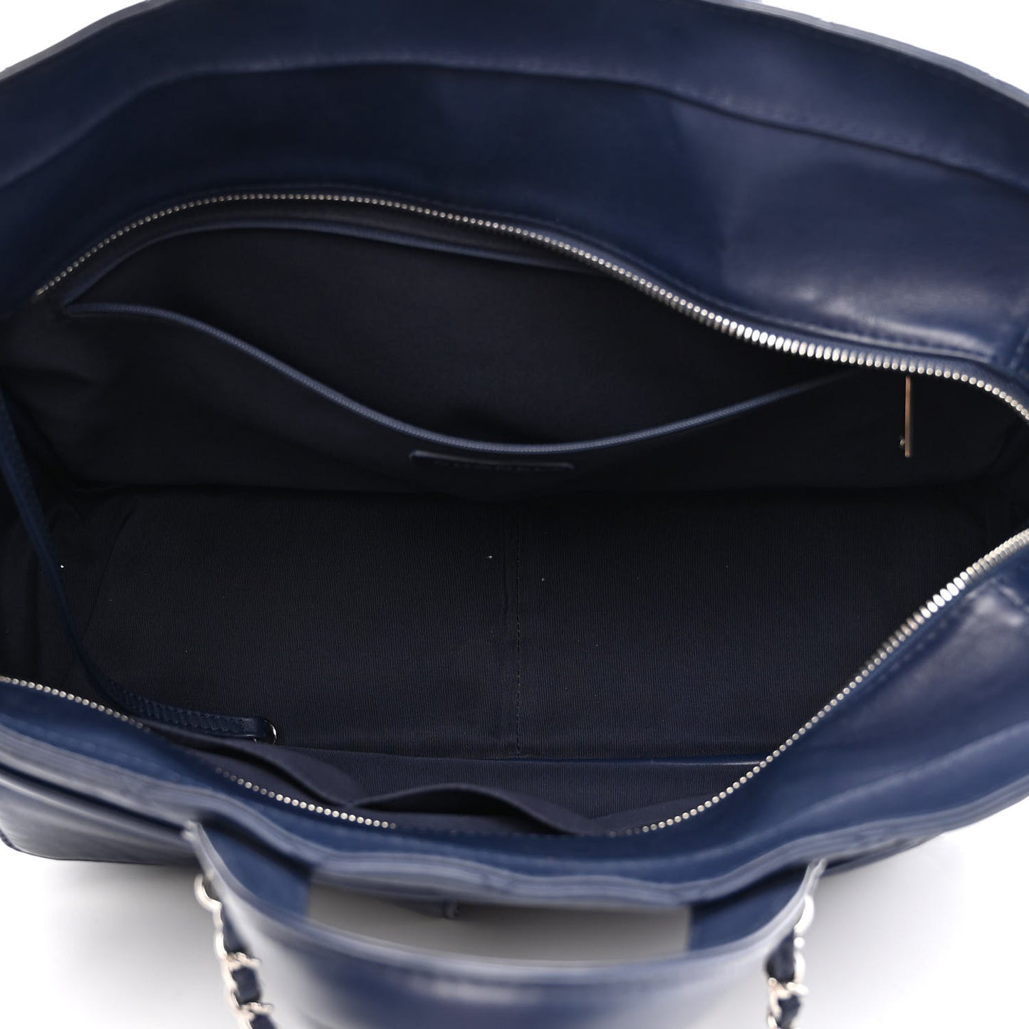 Calfskin Quilted Ultra Pocket Shopping Tote Navy