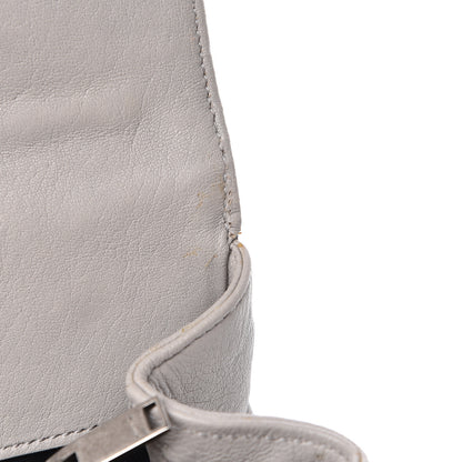 Saint Laurent Sheepskin Matelasse Chevron Monogram Large College Satchel Light Grey 24 of 25