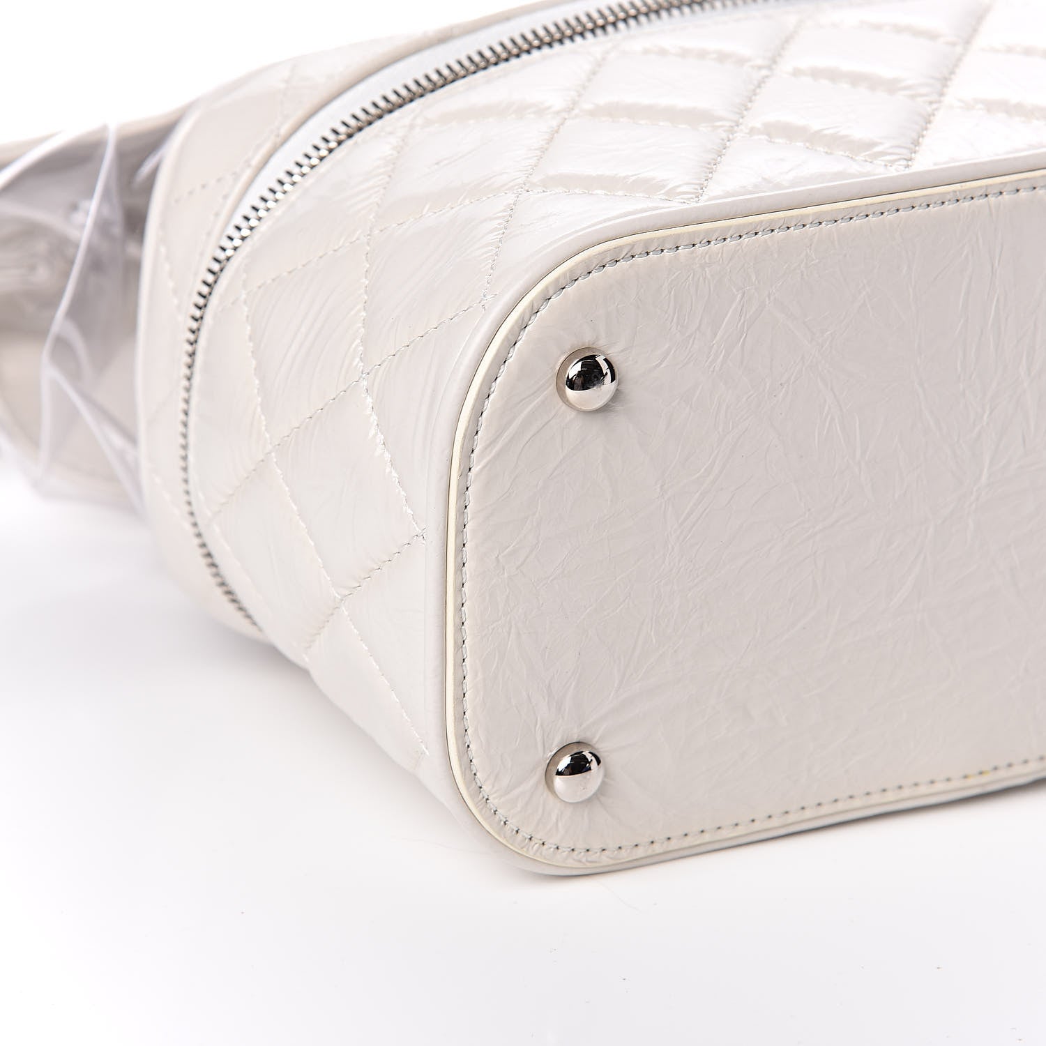 Chanel Crumpled Calfskin PVC Quilted Backpack White 9 of 11