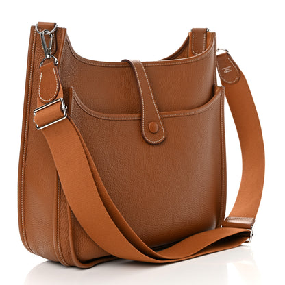 Hermes Taurillon Clemence Evelyne III GM Gold 3 of 12