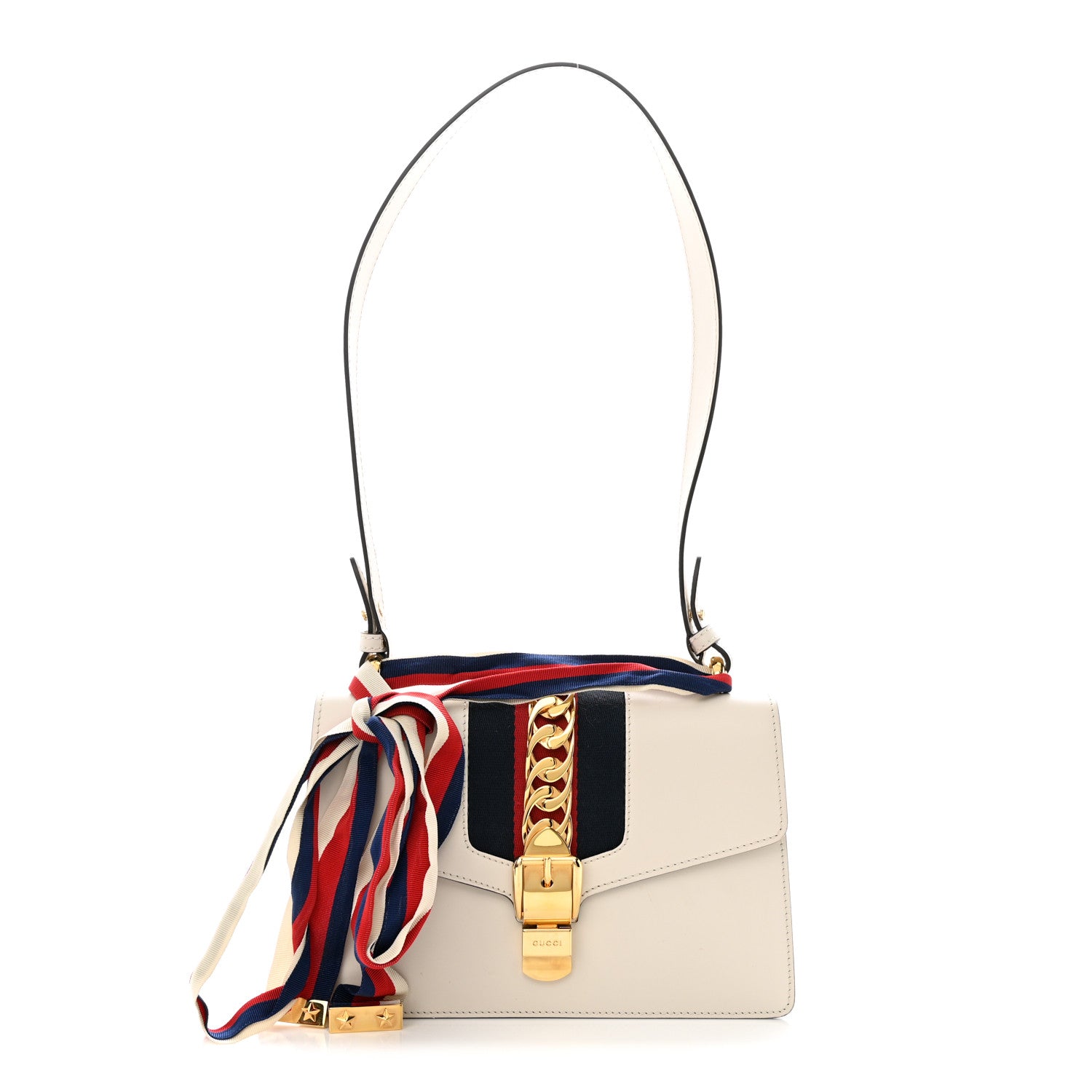 Gucci Calfskin Small Sylvie Shoulder Bag White 1 of 14