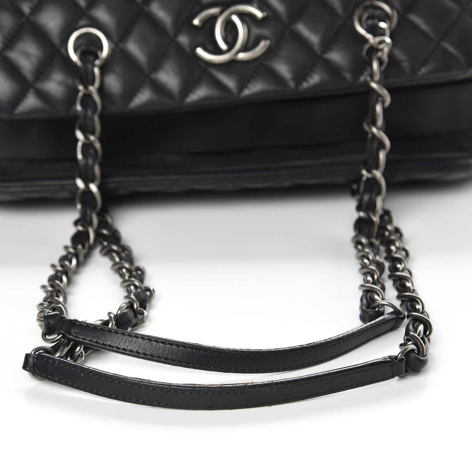 Chanel Iridescent Calfskin Chic Quilt Bowling Bag Black 11 of 13