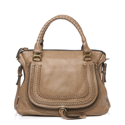 Chloe Calfskin Braided Large Marcie Satchel Nut 1 of 17