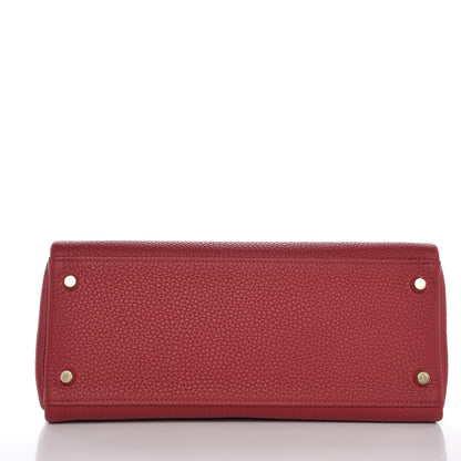 Hermes Togo Kelly Retourne 28 Rouge Grenat 7 of 37