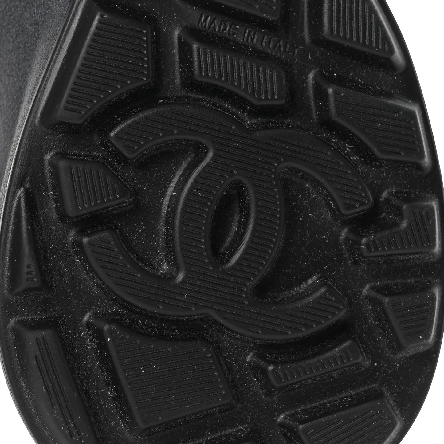 Mesh Calfskin CC Sneakers 37.5 Black Silver
