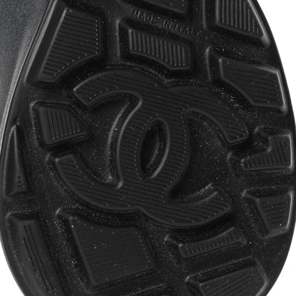 Chanel Mesh Calfskin CC Sneakers 37.5 Black Silver 7 of 9