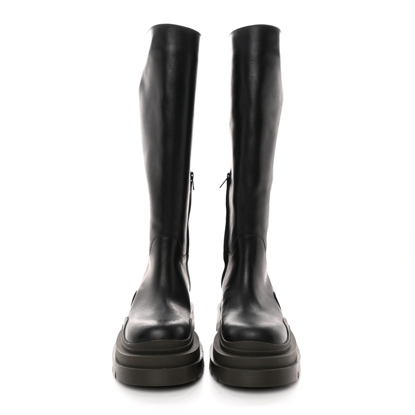 Calfskin The Tire High Boots 36 Black Camping