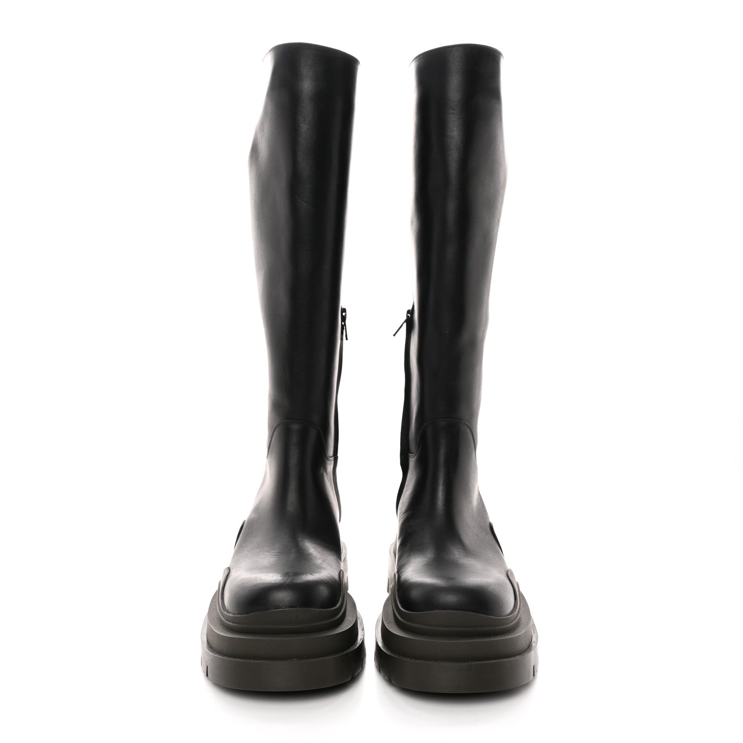 Bottega Veneta Calfskin The Tire High Boots 36 Black Camping 2 of 14