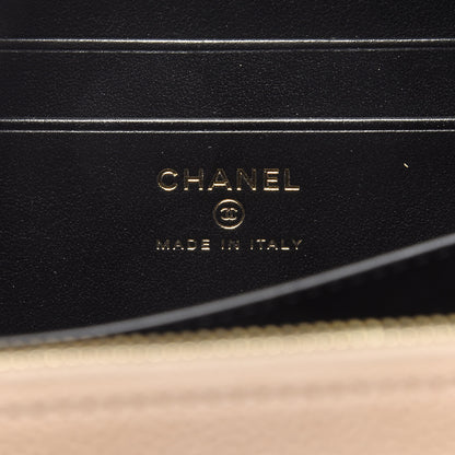 Chanel Caviar Quilted CC Filigree Vanity Clutch With Chain Beige Black 7 of 9