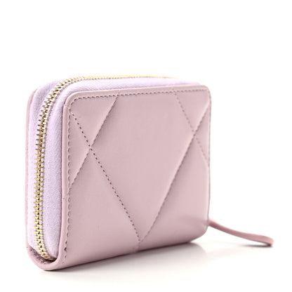 Chanel Lambskin Quilted Chanel 19 Zip Around Coin Purse Wallet Light Pink 3 of 7