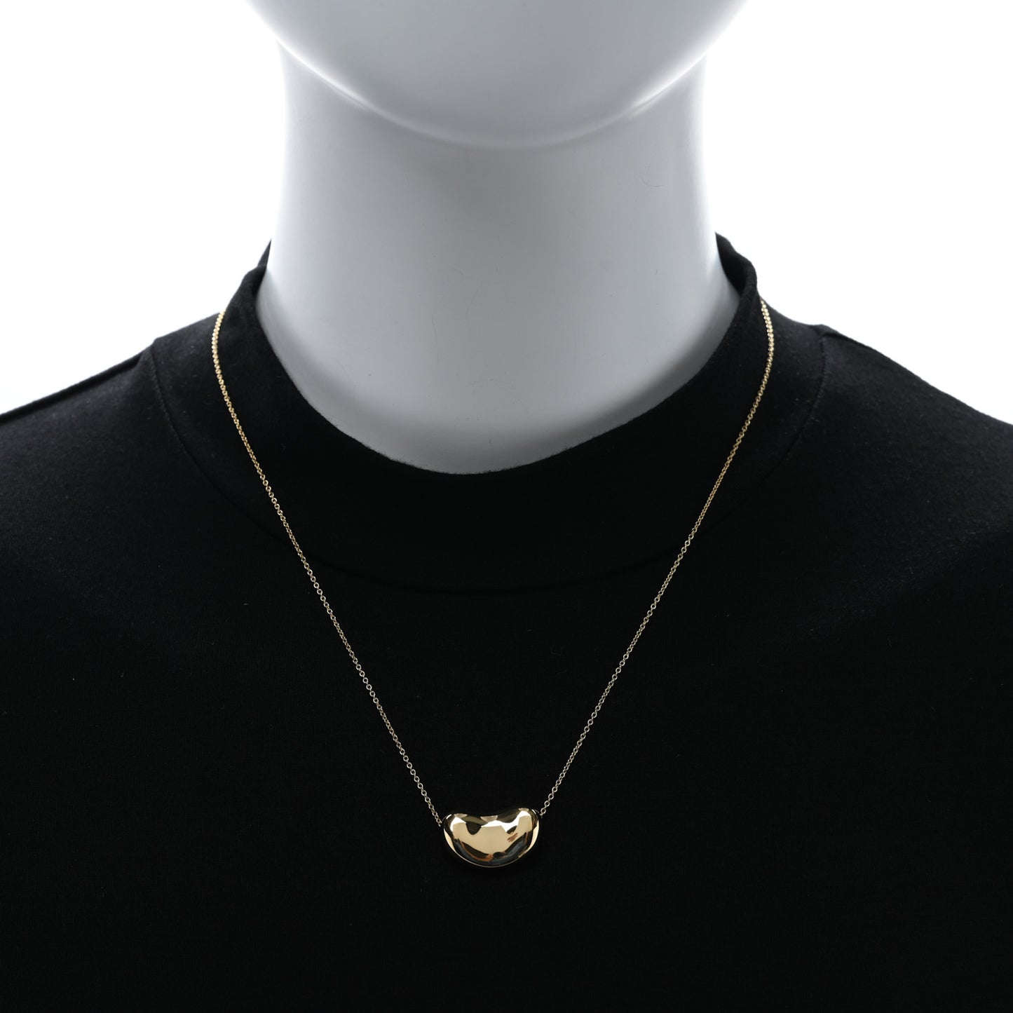 18K Yellow Gold 20mm Elsa Peretti Bean Pendant Necklace
