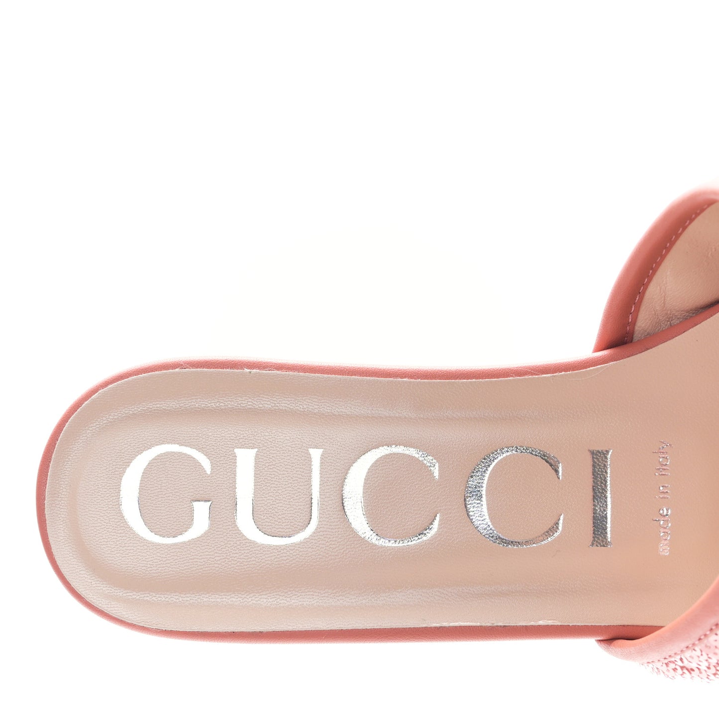 Sequin Satin Calfskin Matelasse GG Marmont Flat Slide Sandals 39 Antique Rose Rosa Pale Pink