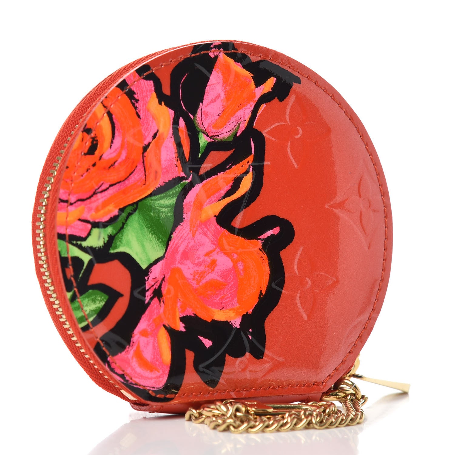 Louis Vuitton Vernis Roses Chapeau Coin Purse Orange Sunset 3 of 6
