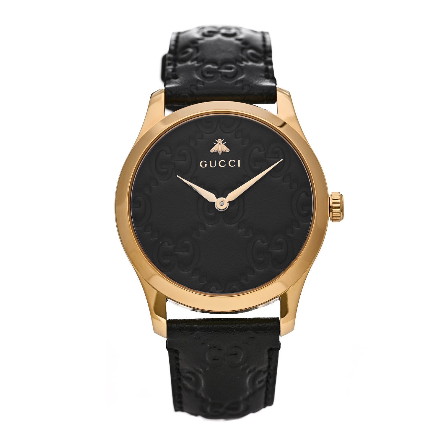 Gucci Stainless Steel Calfskin 38mm G-Timeless Quartz Watch Black 1 of 5