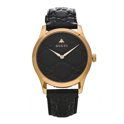 Gucci Stainless Steel Calfskin 38mm G-Timeless Quartz Watch Black 1 of 5