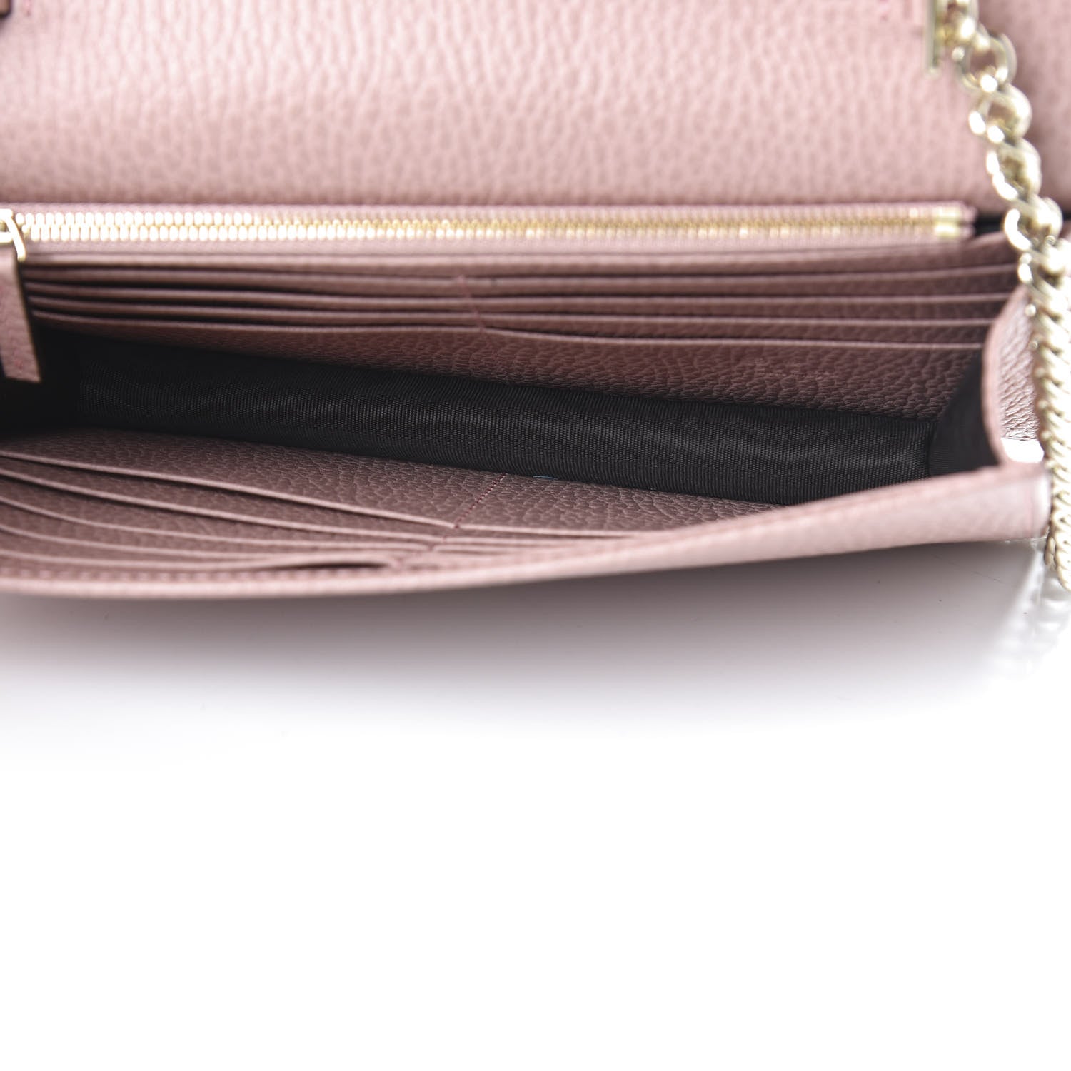 Gucci Dollar Calfskin Interlocking G Chain Wallet Soft Pink 6 of 10