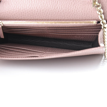 Gucci Dollar Calfskin Interlocking G Chain Wallet Soft Pink 6 of 10