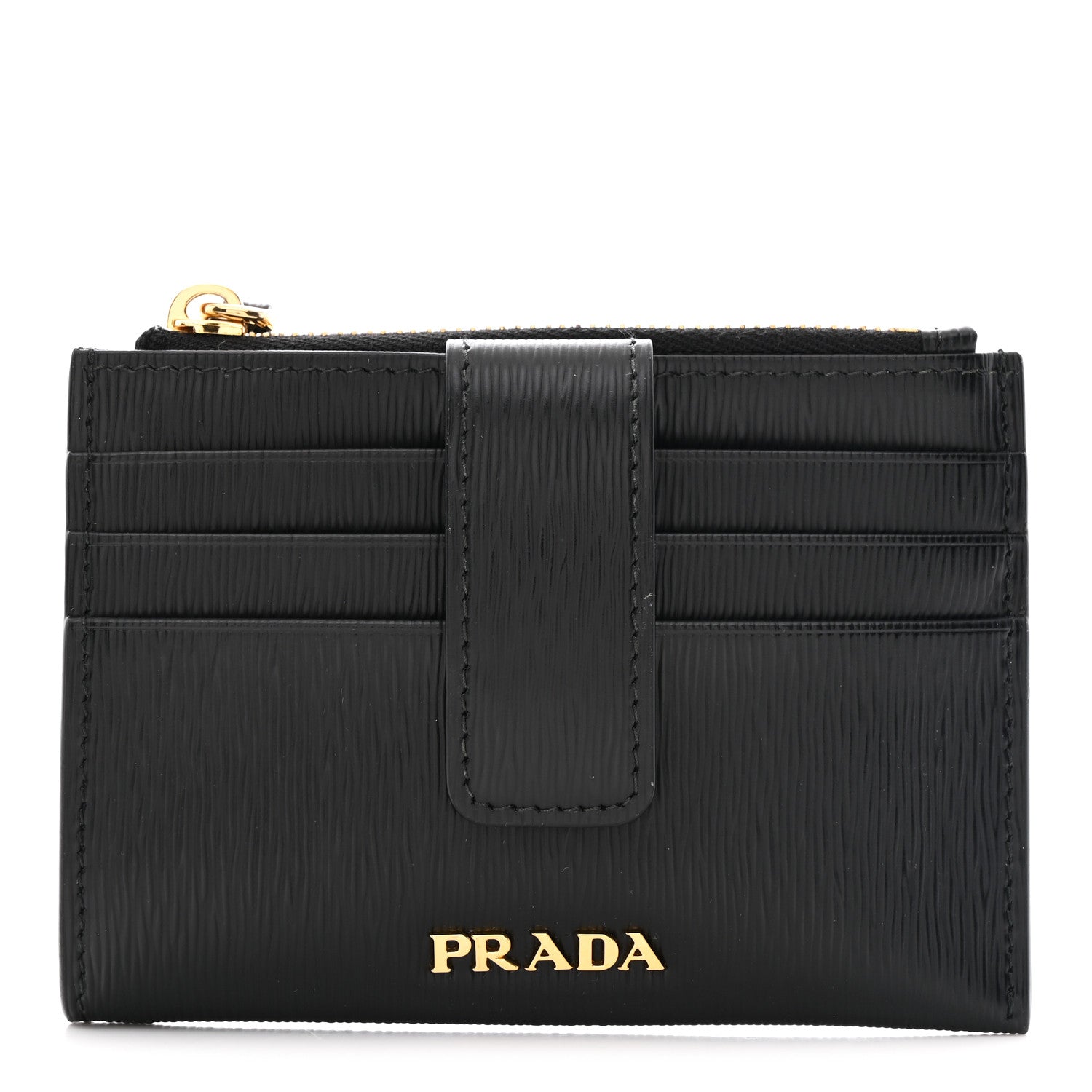 Prada Vitello Move Coin Case Card Holder Black 1 of 7
