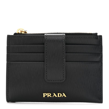 Prada Vitello Move Coin Case Card Holder Black 1 of 7