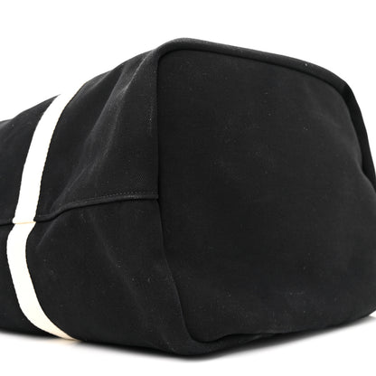 Saint Laurent Canvas Rive Gauche Drawstring Backpack Black White 9 of 15