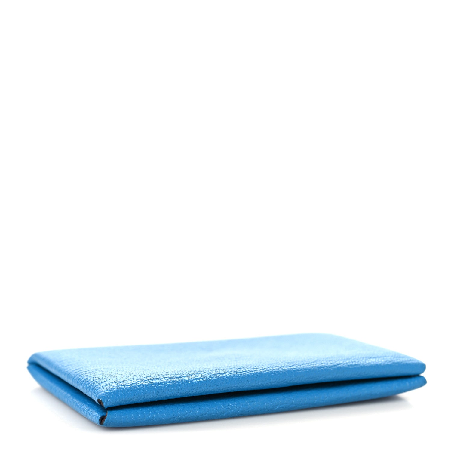 Hermes Chevre Mysore Verso Calvi Card Case Bleu Frida Cuivre