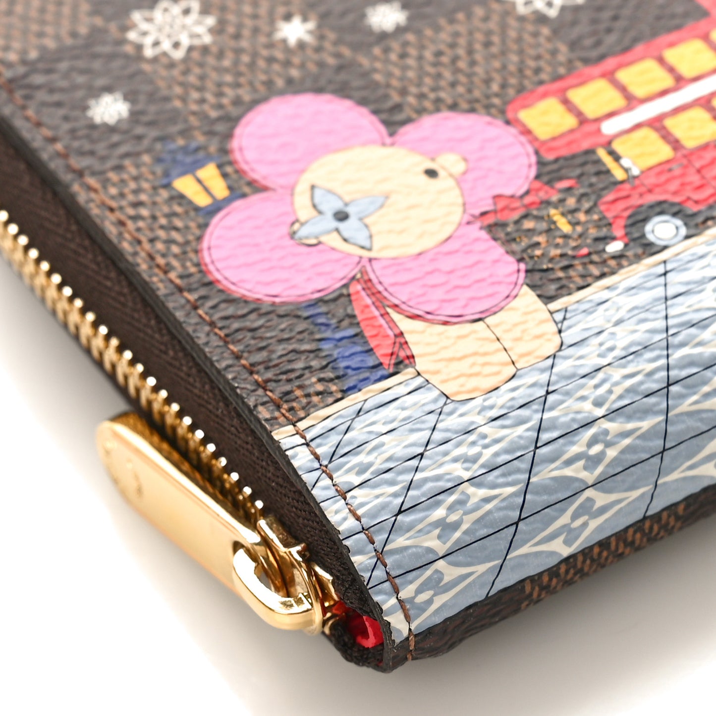 Damier Ebene 2021 Christmas Animation London Zippy Coin Purse Red