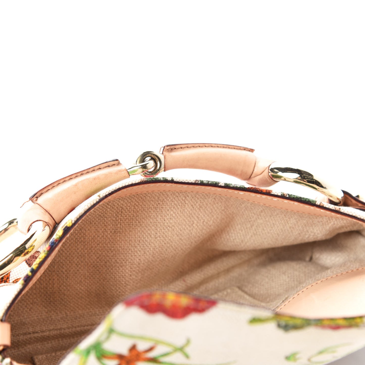 Canvas Flora Floral Horsebit Clutch