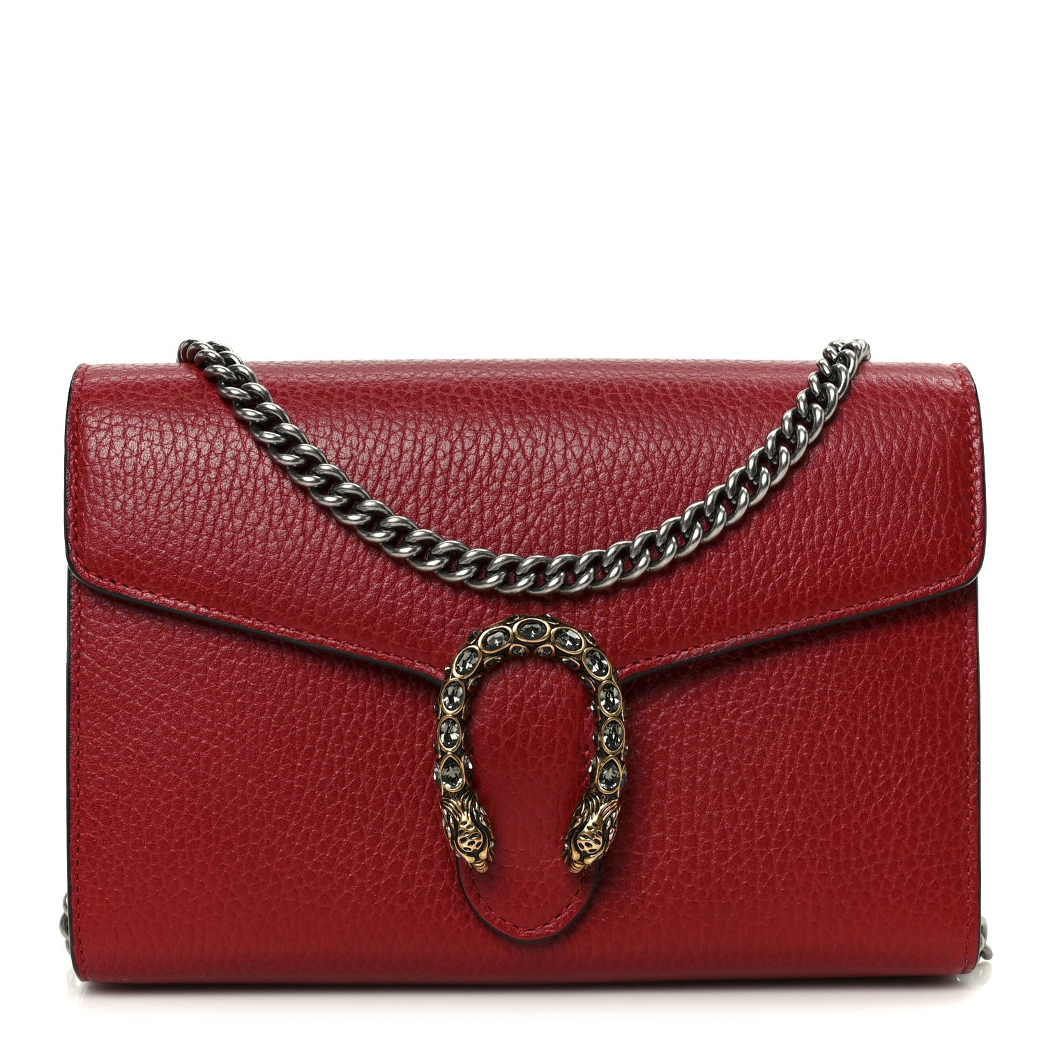 Gucci Calfskin Mini Dionysus Chain Wallet Hibiscus Red 1 of 11
